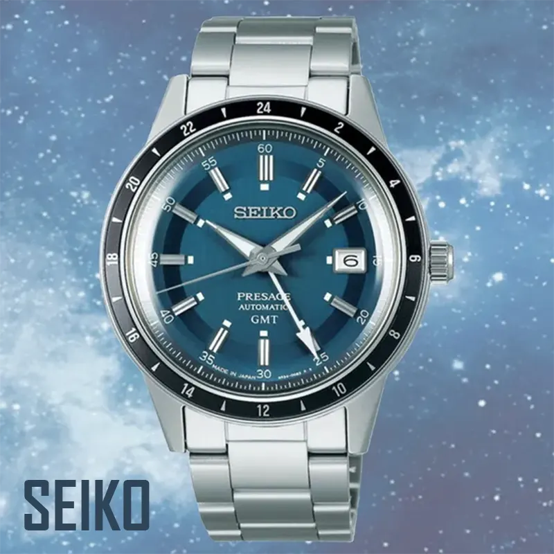 Seiko Presage Style 60's GMT Automatic Petrol Blue Men’s Watch- SSK009J1